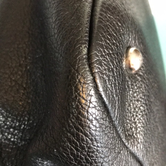 Tignanello black leather square two handle satchel purse - Picture 6 of 15